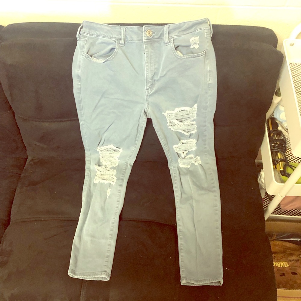 American eagle ripped jeans high rise